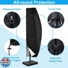 Waterproof Cantilever Umbrella Covers for 9FT to 12FT Outdoor Offset Umbrellas,420D Durable Fabric with Top Vent, Hem Drawstring Design and Zipper,Anti-UV Protection