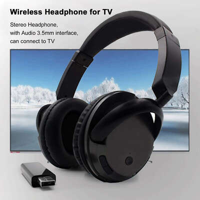 Wireless Headphone for TV PC with USB Transmitter 3.5mm & RCA Wired Headset G2Z5