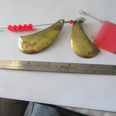 FISHING LURE LUHR-JENSEN VINTAGE  #7 KIDNEY AND 2¾ SPOON  ON A 6¼'' WIRE