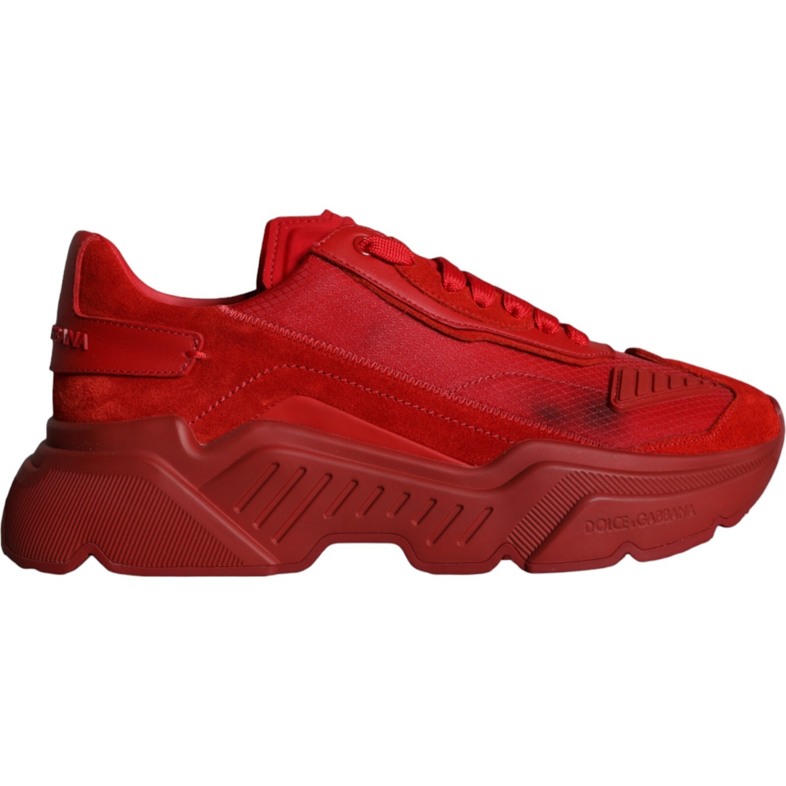 DOLCE & GABBANA Shoes Red Leather Daymaster Low Top Sneakers