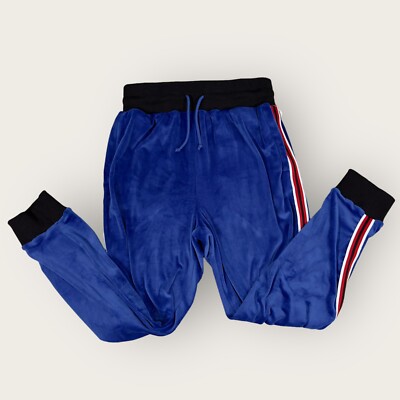 Blizzard Bay Men's Joggers Large Blue Red White Stripe Pants Soft Polyester