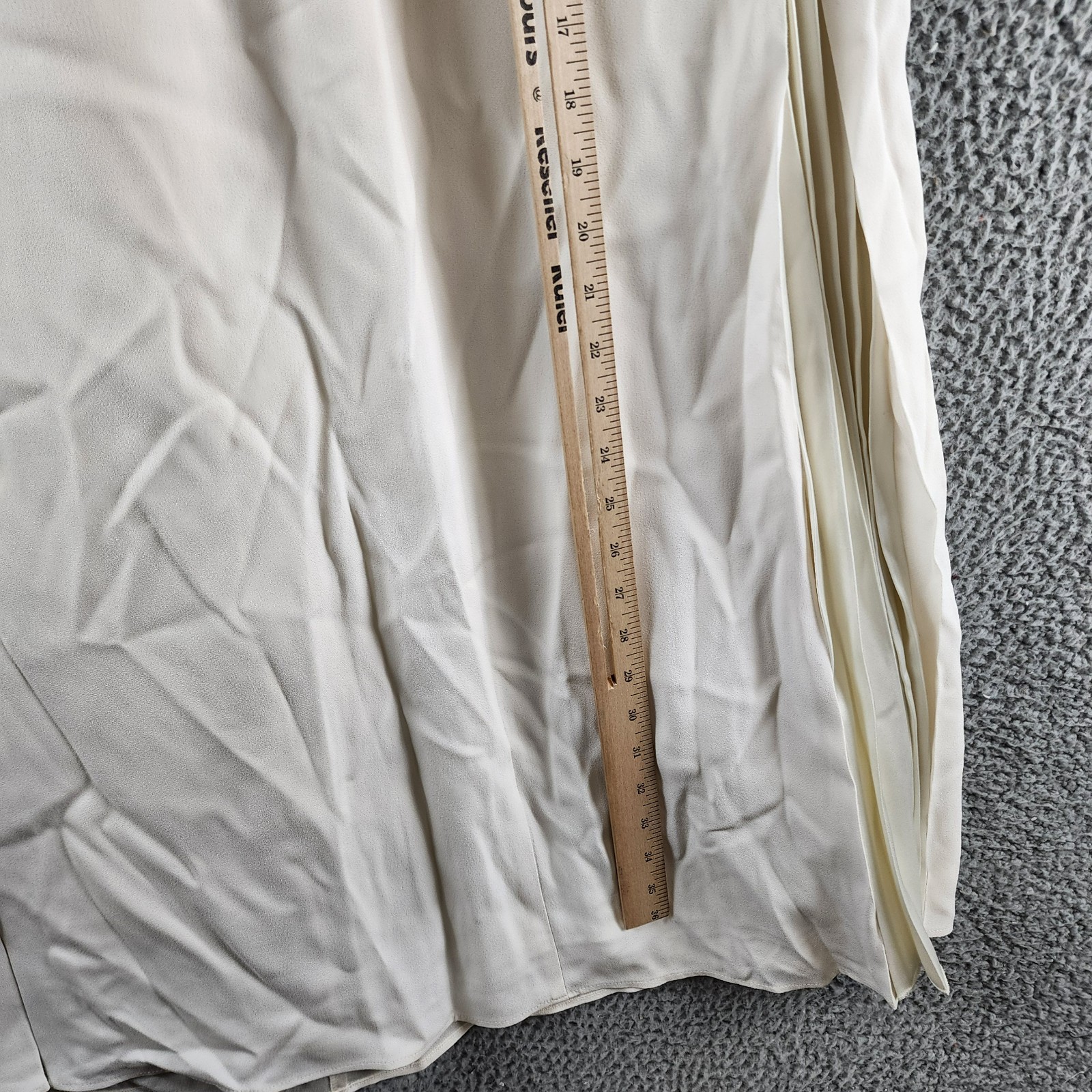 Boss Vateza Skirt Women's 4 Soft Cream Front Pleated Panel Back Zip Closure - Picture 11 of 15