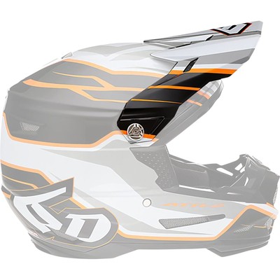 6D Helmets ATR-2 Visor - Phase - White/Orange/Black 72-6100