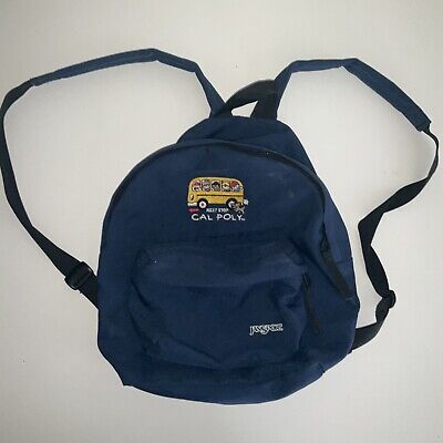 Vintage Jansport Small Blue embroidery  Cal Poly College  Promo ￼Backpack Kids