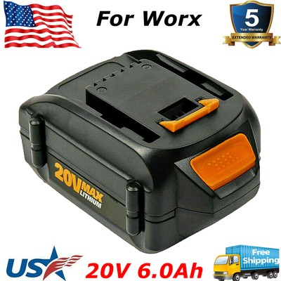 20V 6.0Ah WA3578 Max Li-ion Battery for Worx POWER SHARE Hedge Trimmer Blower US