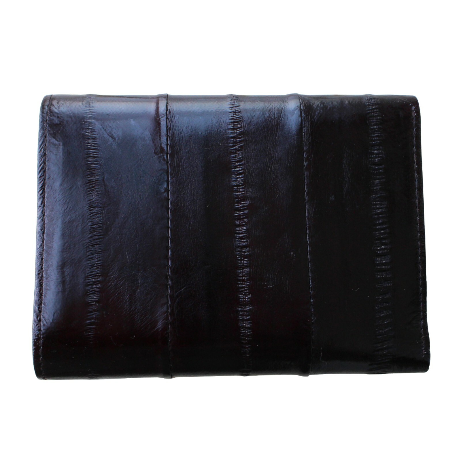 Genuine Eel Skin Leather Trifold Wallet Credit Card Wallet Men's Purse