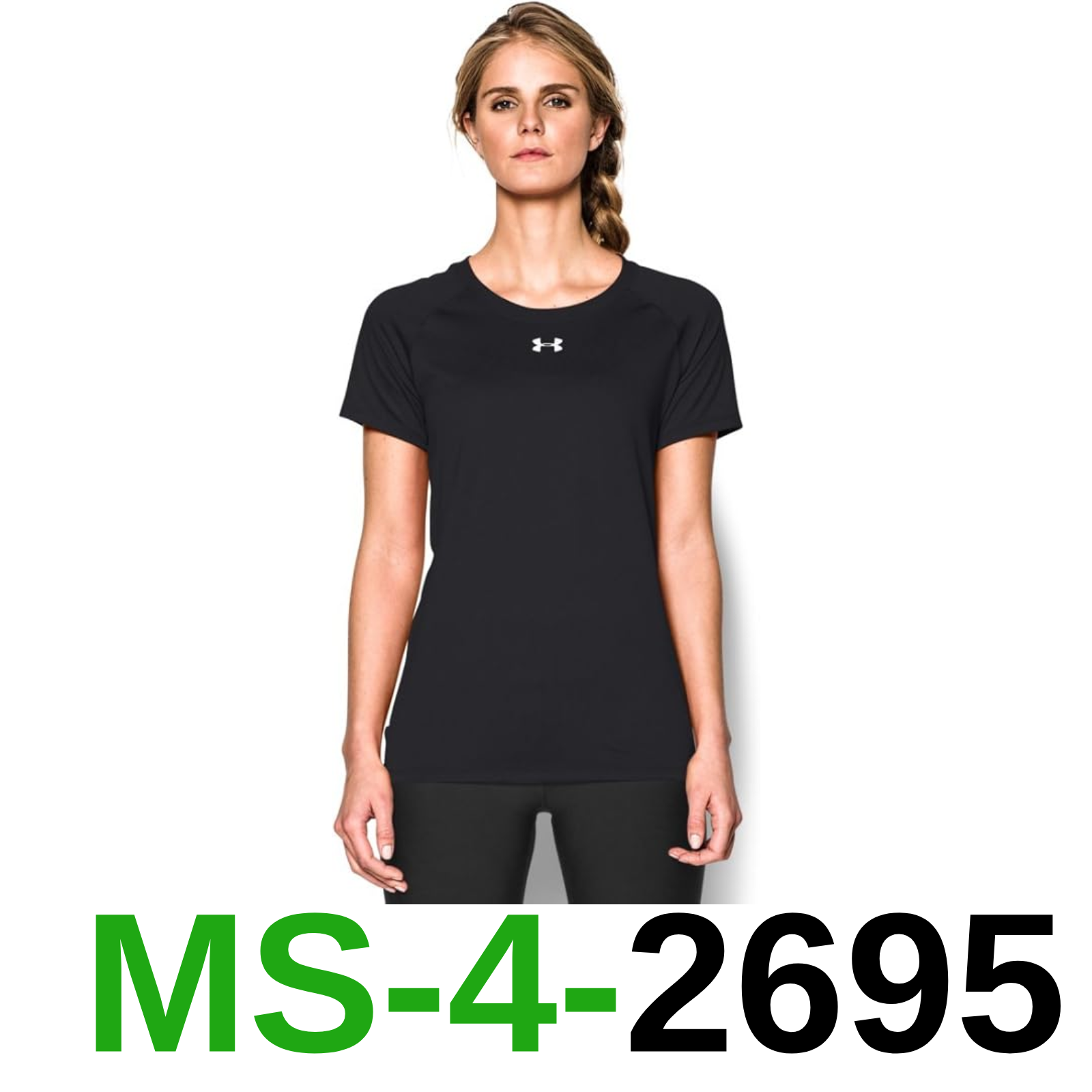 Under Armour 1268481 Ladies' Locker T-Shirt, Black, Large