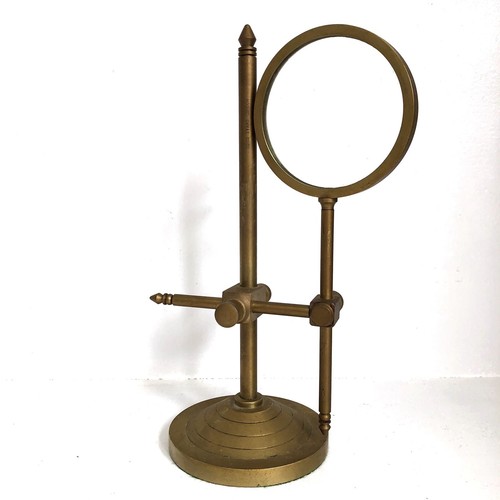 Jewelers Magnifying Glass Adjustable Brass Stand Desktop Vtg Ross Evans London