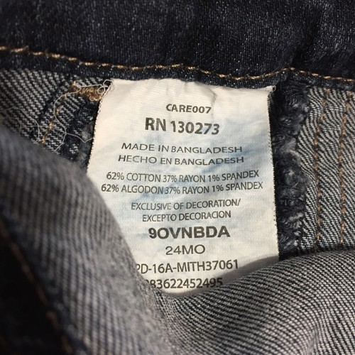 Wrangler Blue Jean Bib Overalls 24 Months Dark Wash Toddler Stretch Snap Crotch