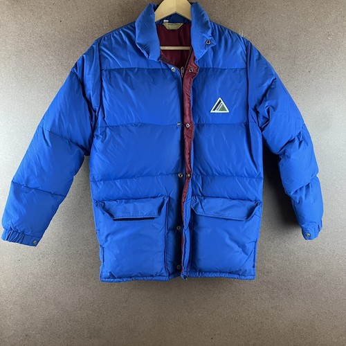 VTG 80s Ascente Grey Goose Down Puffer Ski Jacket Blue XS