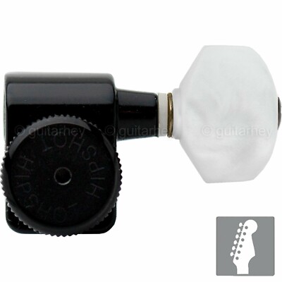 NEW Hipshot Non-Staggered Tuners Fender  Directrofit  LOCKING Pearloid - BLACK