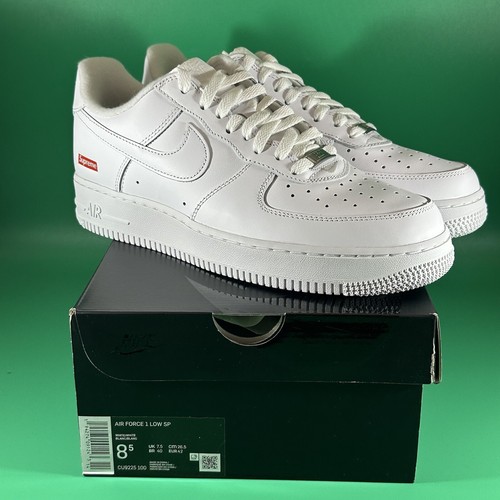 Nike Air Force 1 ホワイト US 8.5 26.5 Size 8.5 - Nike Air Force 1 x Supreme Low Box Logo - White