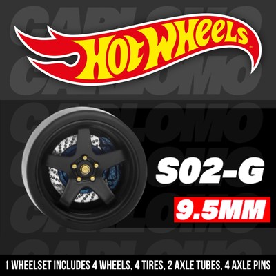 1/64 Scale CARLOMO ALLOY S BRAKES Real Rider Wheels Rims Tires Set for Hot