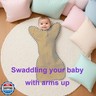 Transitional Swaddle Blanket Sack 2-Pack, 100% Cotton Baby Sleep Sack, Arms Up Design with 2-Way Zipper, Breathable Newborn Swaddle for Boys Girls (Light Green + Tan, Large 6-9 Months)