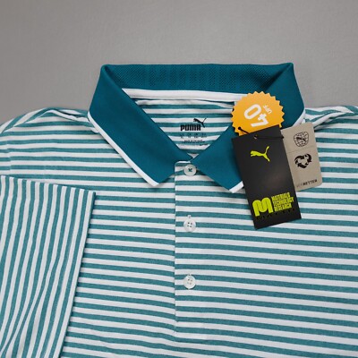 Puma MATTR Feeder Polo Golf Shirt Pacific Green 537447 Men's Size XL