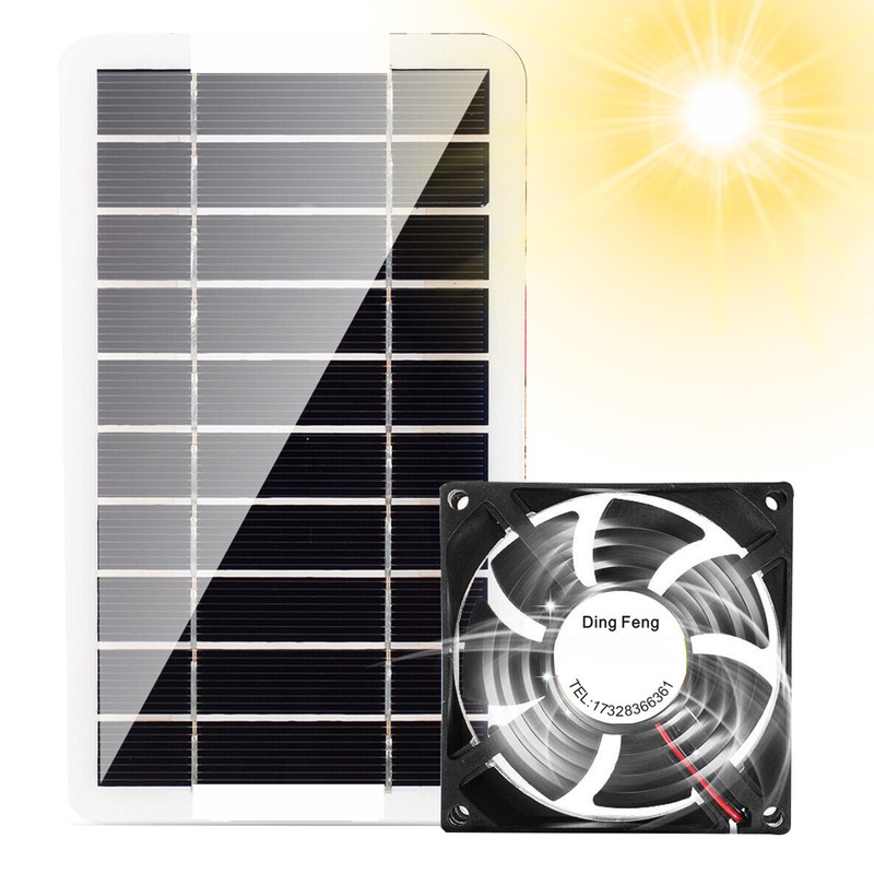Mini Solar Panel Fan 30W Exhaust Fan Ventilation For Greenhouse Pet Dog House