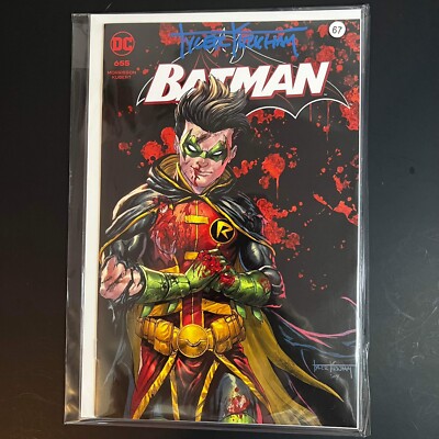   Batman #655 Battle Damage Robin Variant Signed By Tyler Kirkham w/ COA