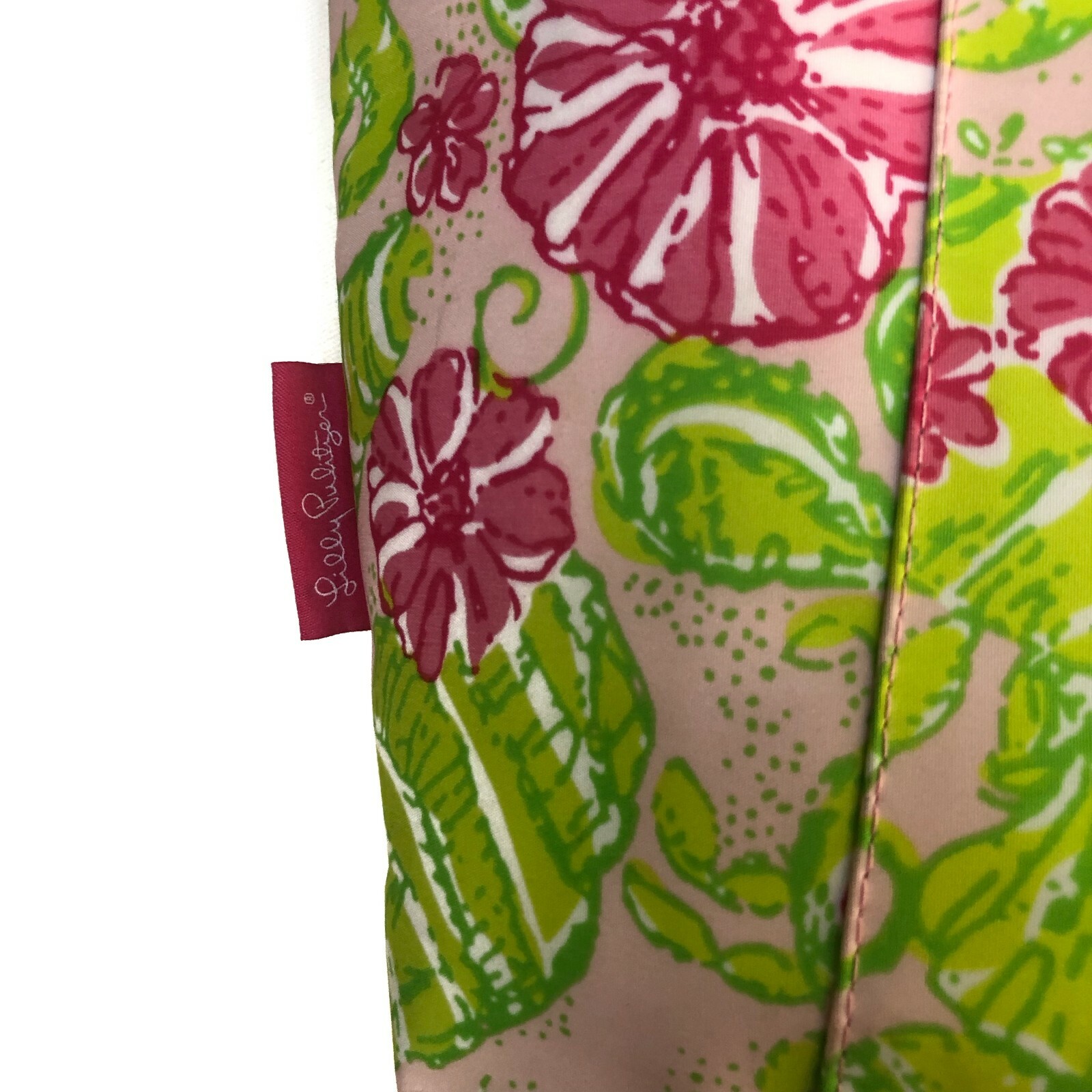 Lilly Pulitzer GUC Pink Green Chum Bucket Insulated Zip Up Cooler Bag