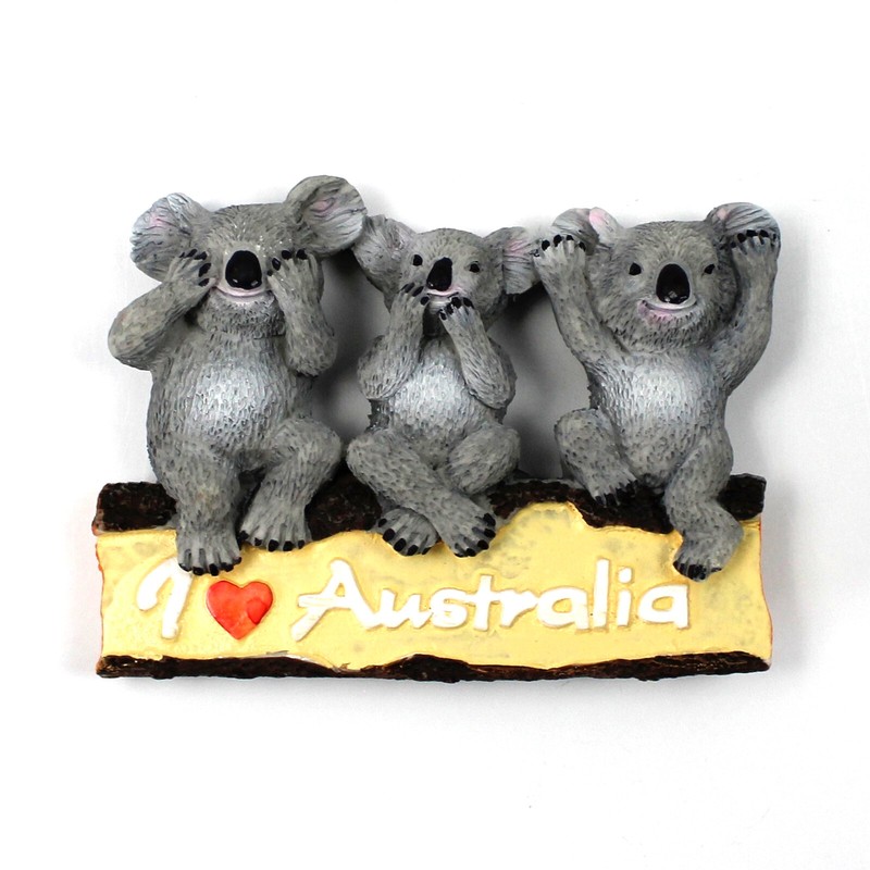 3D Australia Koala See Hear Speak No Evil Wise Fauna