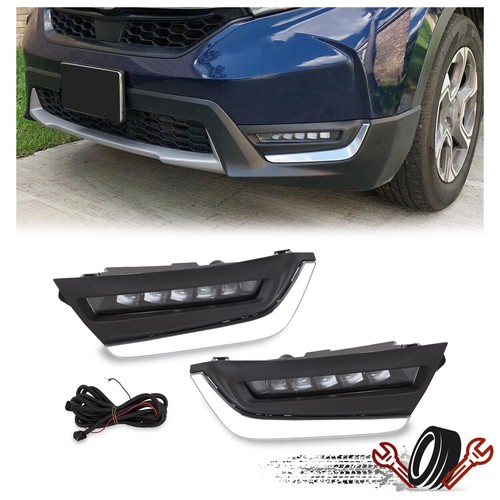 Для Honda CRV CR-V 2017-2019 СВЕТОДИОДНЫЕ дневные противотуманные фары DRL с кронштейнами