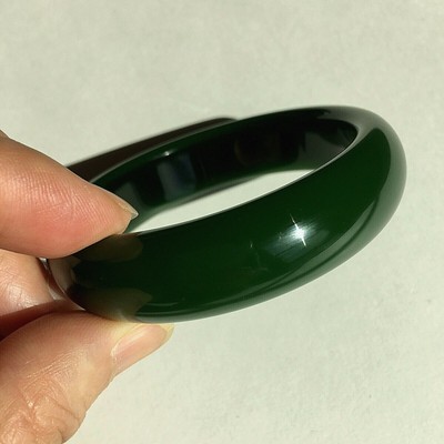 Genuine Natural Oily Green Nephrite Hetian Jade Bangle 58.5mm W/ Certificate New