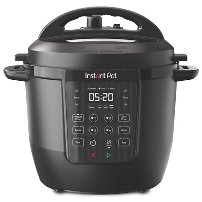 Instant Pot RIO Chef Series 6 Qt Pressure Cooker and Multi-Cooker, 1000 W, Black