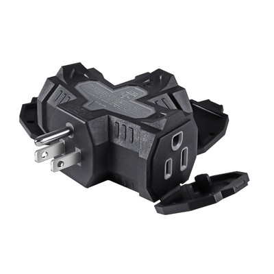 3 Outlet Indoor Outdoor Wall Adapter, ETL Listed 3-Prong Grounded Outlet Spli...