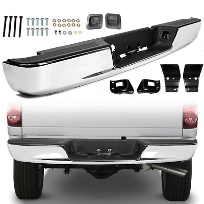 Rear Bumper Black Step For 2002-2008 Dodge Ram 1500 2003-2009 Ram 2500/3500