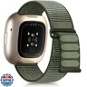 Getino Strap Compatible with Fitbit Versa 3 Versa 4 Bands/Fit bit Sense Sense 2 Band, Soft Nylon Adjustable Braided Sport Straps for Fitbit Versa 4 Sense 2 Bands for Women Men, Space Gray