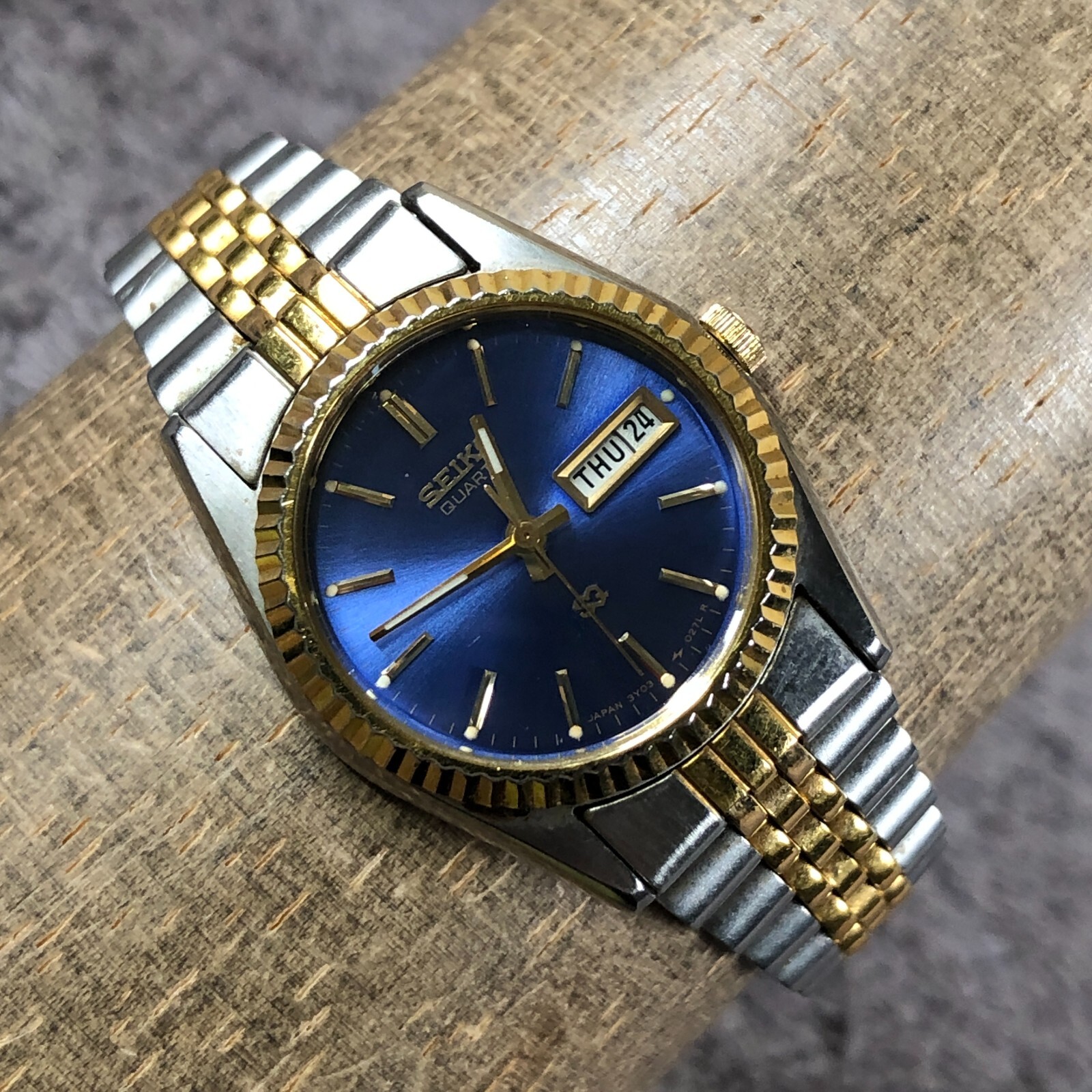 huukuu　24mm3個　30mm8個 Seiko SQ Women 3Y03-0169 Dress Day Date Fluted Two Tone
