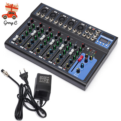 8 Kanal Digital Audio Mixer Bluetooth Mischpult USB Dj für Karaoke Audio Mixer