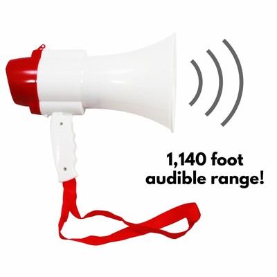 ASR Outdoor Voice Recorder Megaphone Audible Range 1140 Feet Siren Mode