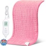 NOWWISH Heating Pad for Back Pain Relief and Period Cramps, 33x17 Inch Moist Heat Electric Heating Pad with 10 Heat Settings and Auto Shut-Off, Machine Washable, Christmas Gifts for Women, Pink