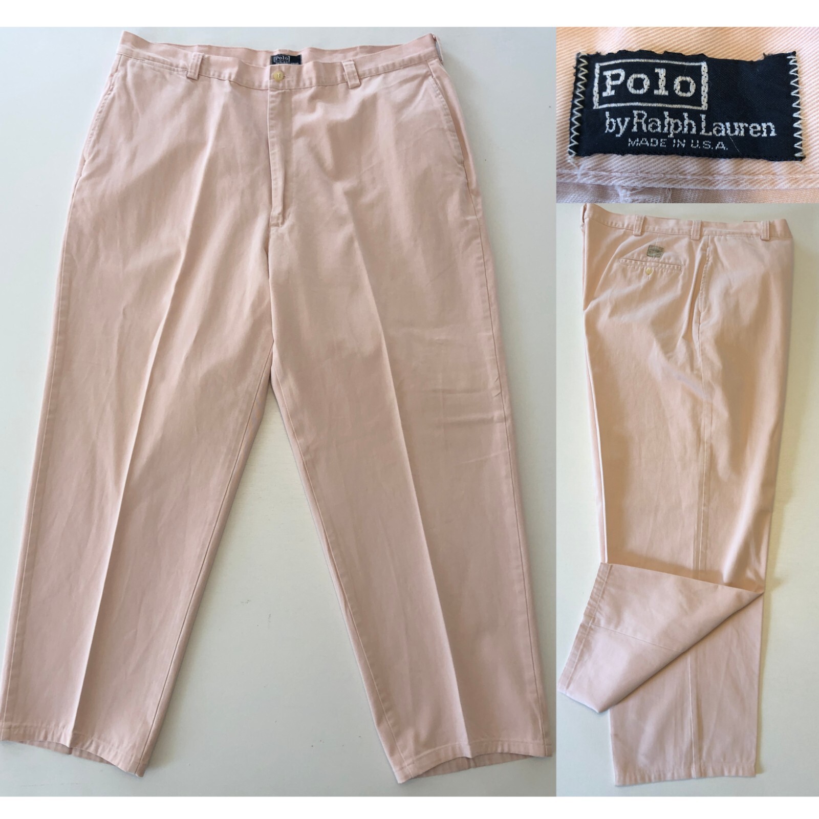 RARE vtg mens Polo Ralph Lauren Chino Pants tag 42x32 (42x30
