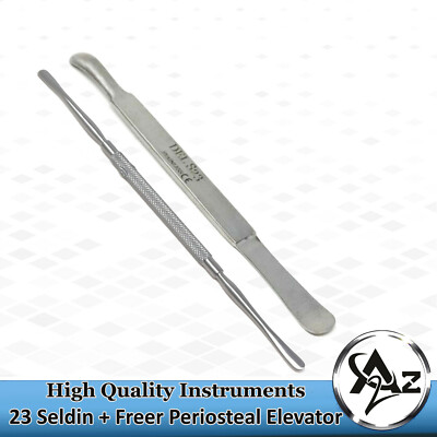 Premium SET OF 2 PERIOSTEAL DENTAL ELEVATOR SELDIN S23 + FREER,Stainless Steel
