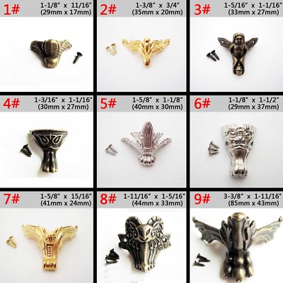 4pcs Decorative Jewelry Chest Box Wooden Case Feet Leg Corner Protector Guard