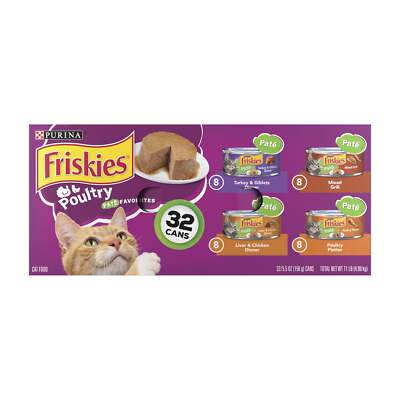 Purina Friskies Pate Wet Cat Food, Soft Poultry Variety Pack