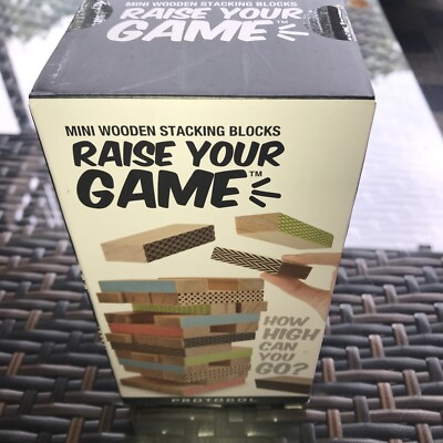 Protocol Mini Wooden Stacking Blocks Game Raise Your Game NEW Sealed
