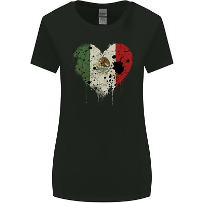Love Mexico Flag Mexican Day Football Womens Wider Cut T-Shirt