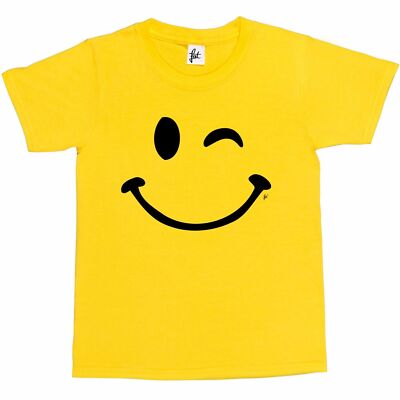 Retro Happy Funny Winking Emoticon Face  Kids Boys / Girls T-Shirt