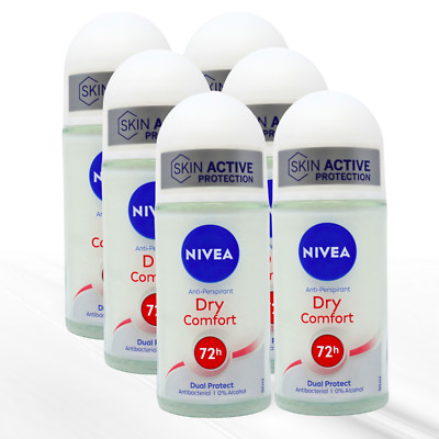 Nivea Anti-Perspirant Dry Comfort 72h Protection - 1.69 fl oz (Pack of 6)