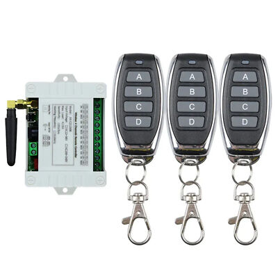 Smart Multiple 433MHz 4 Channel Wireless Relay RF Remote Control Switch Receiv7j