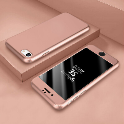 For iPhone SE 2020 (2nd Generation)  360° Shockproof Case Cover + Tempered Glass