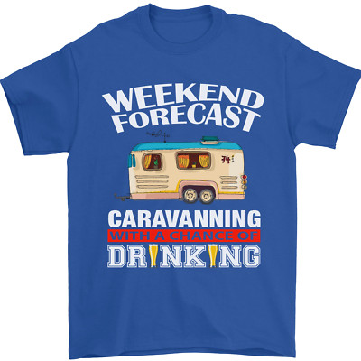 Caravan Weekend Forecast Caravanning Mens T-Shirt 100% Cotton