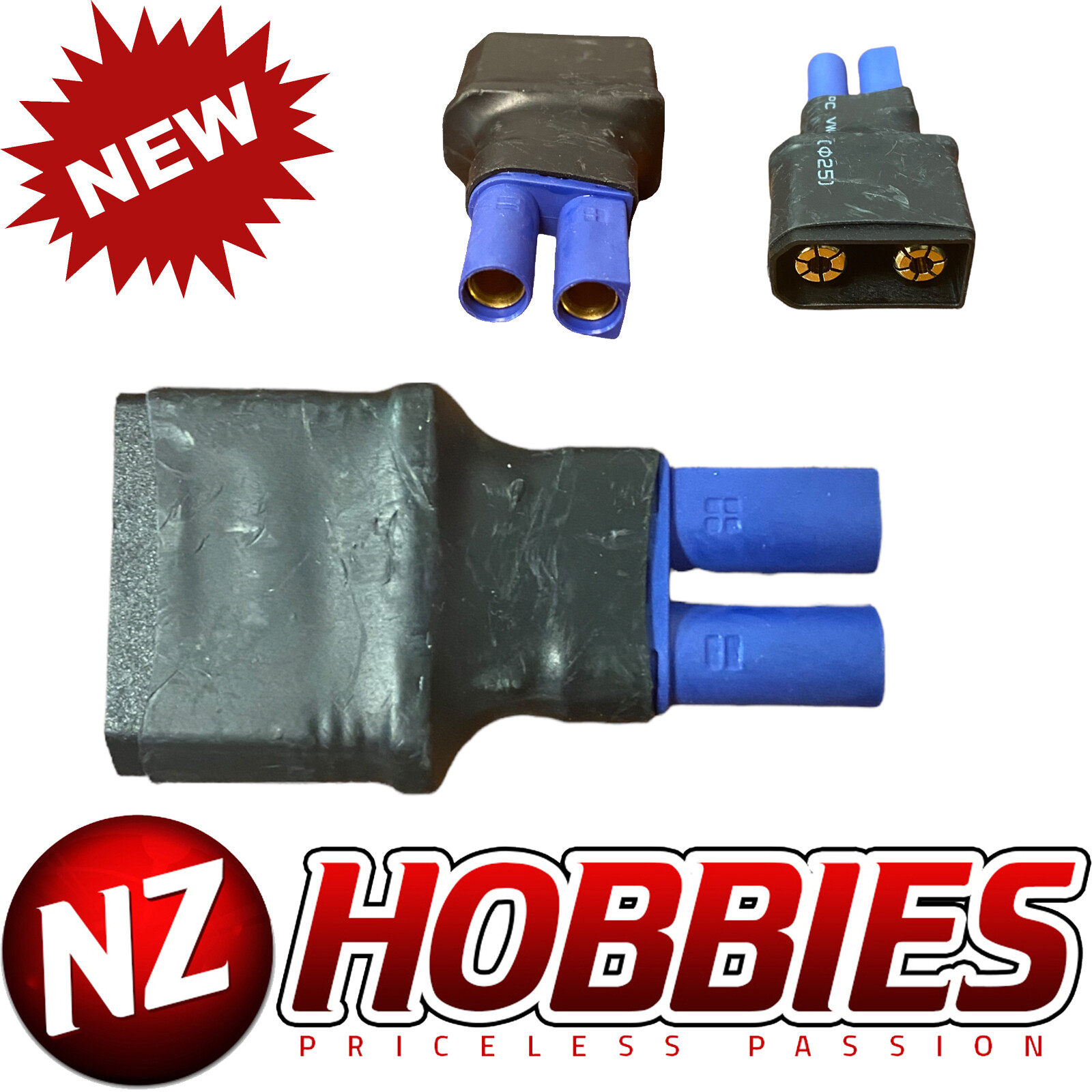 NZH RC QS8 Male to EC5 or IC5 Female Conversion Adapter (1pc) # NZ-QS8M2EC5F
