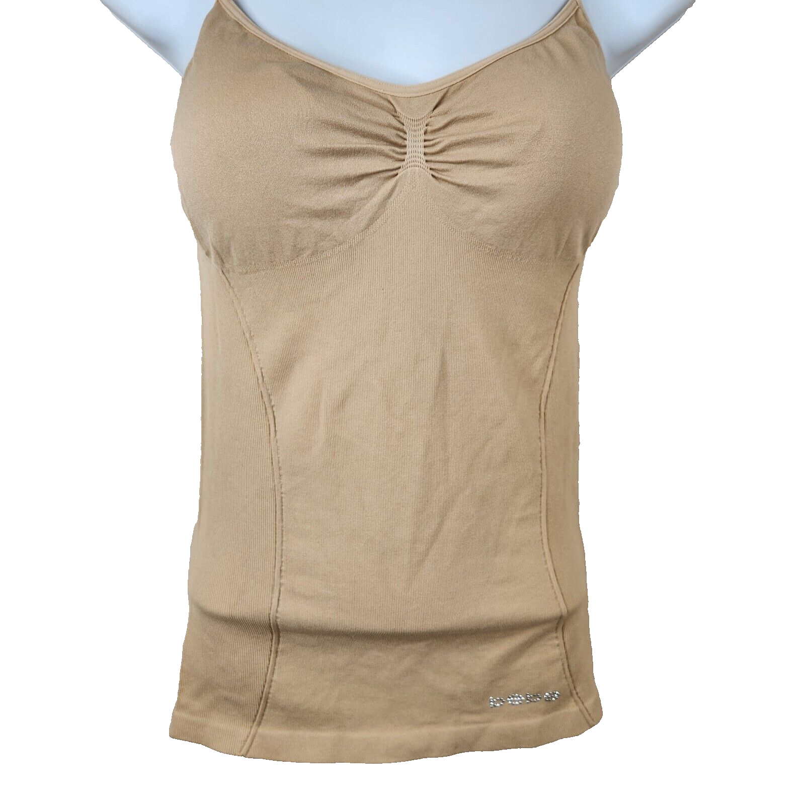 トップス Vintage bebe Vintage Y2K Bebe Tank Top Ribbed Stretch Layering Beige