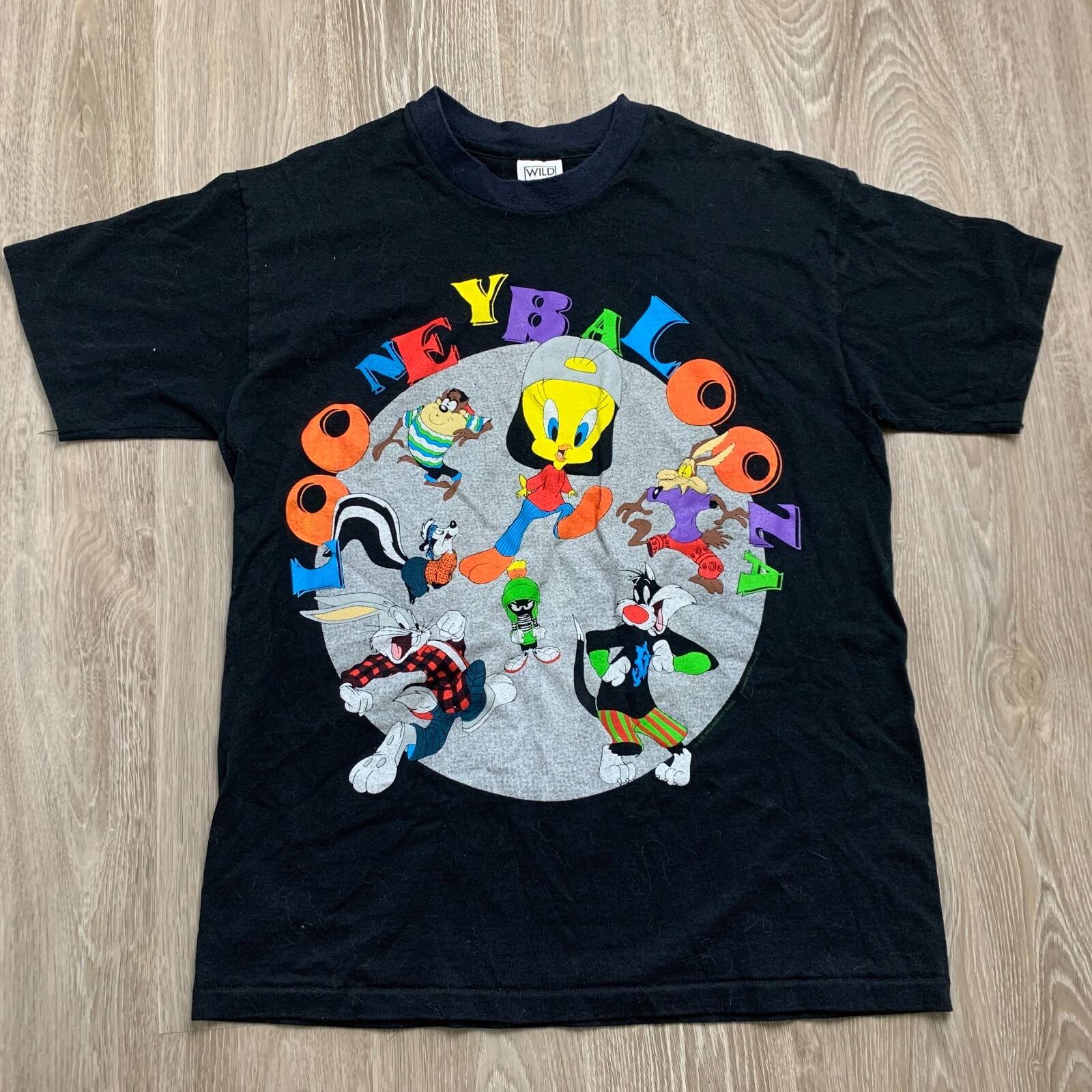 

Looney Tunes Characters Bugs Taz Looney Balooza Wild Oats Vintage T-Shirt Mens, Черный