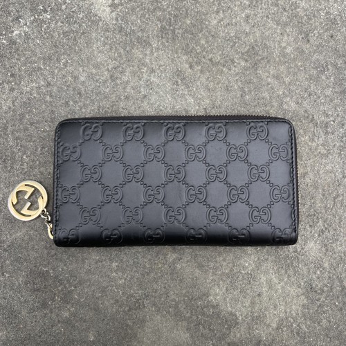 Gucci★素敵！Black Leather Zip Around Wallet w/l GG Logo $_12.JPG?set_id=880000500F