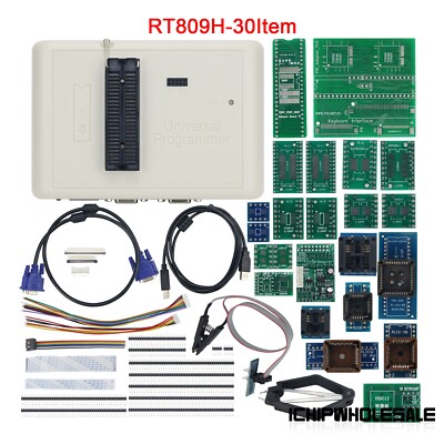 RT809H-30Item Universal Programmer EMMC-Nand FLASH Programmer + 34 Items
