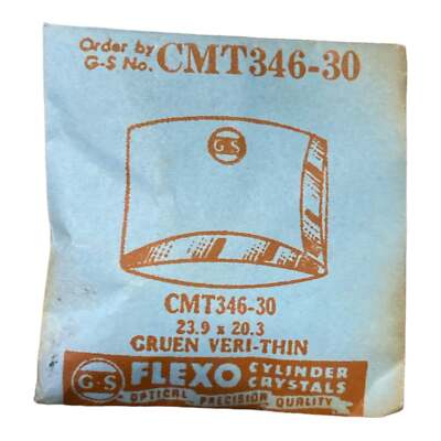 Germanow-Simon Mach (GS) CMT346-30 Watch Crystal 23.9x20.3 NOS Part Flexo Gruen